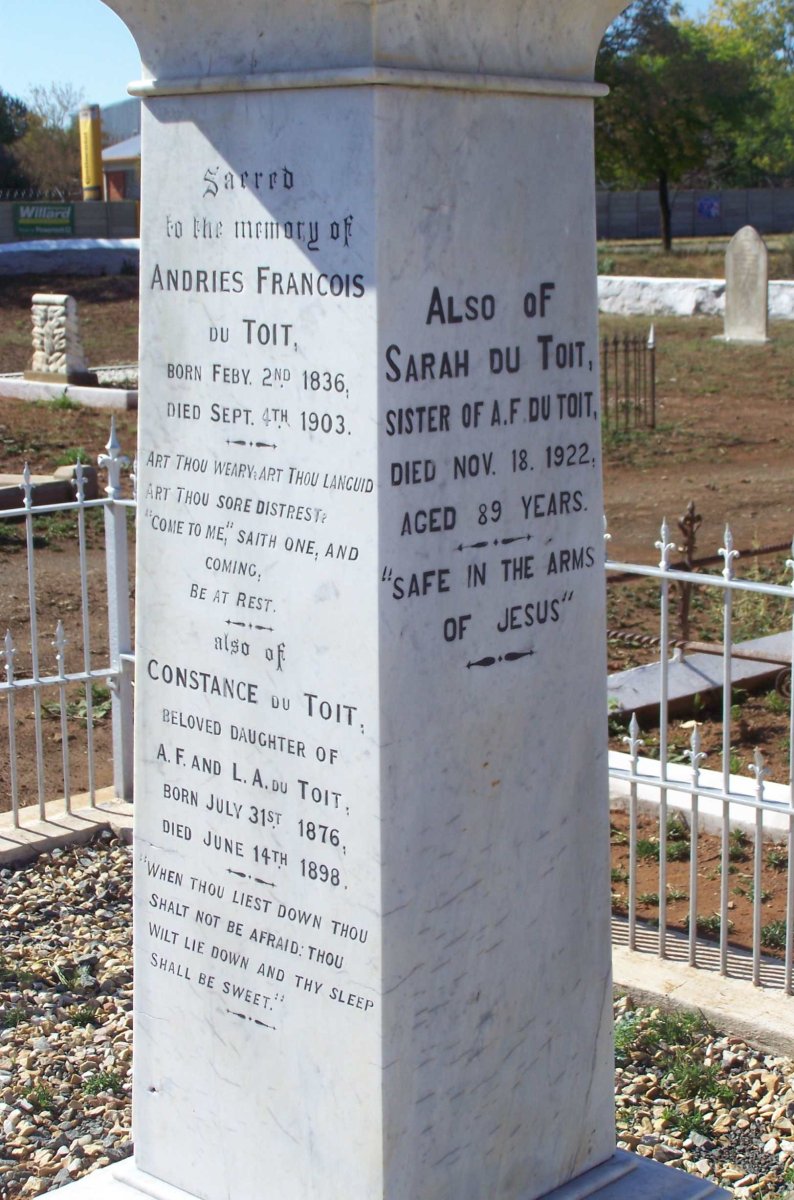 TOIT Sarah, du -1922