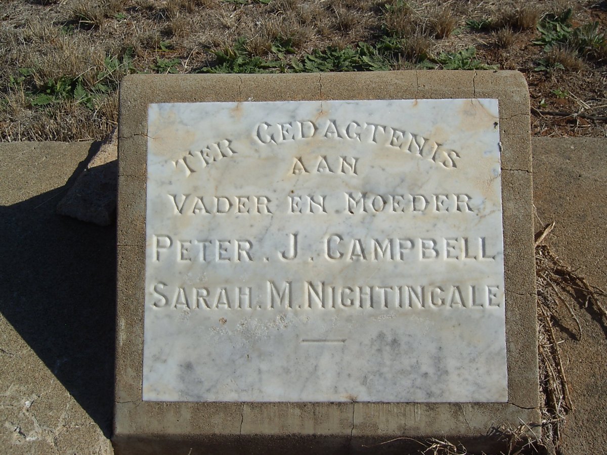 CAMPBELL Peter J. &amp; Sarah M. nee NIGHTINGALE