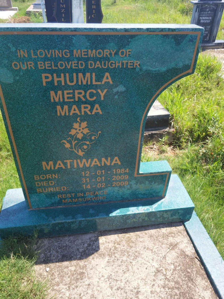MATIWANA Phumla Mercy Mara 1984-2009