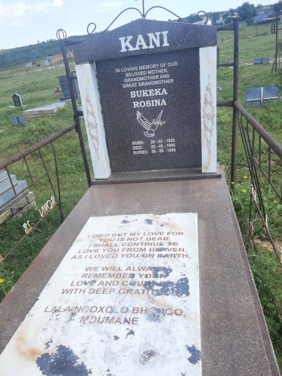 KANI Bukeka Rosina 1925-1999