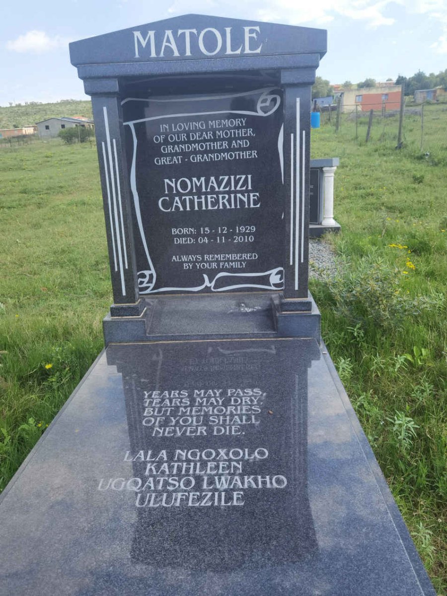 MATOLE Nomazizi Catherine 1929-2010