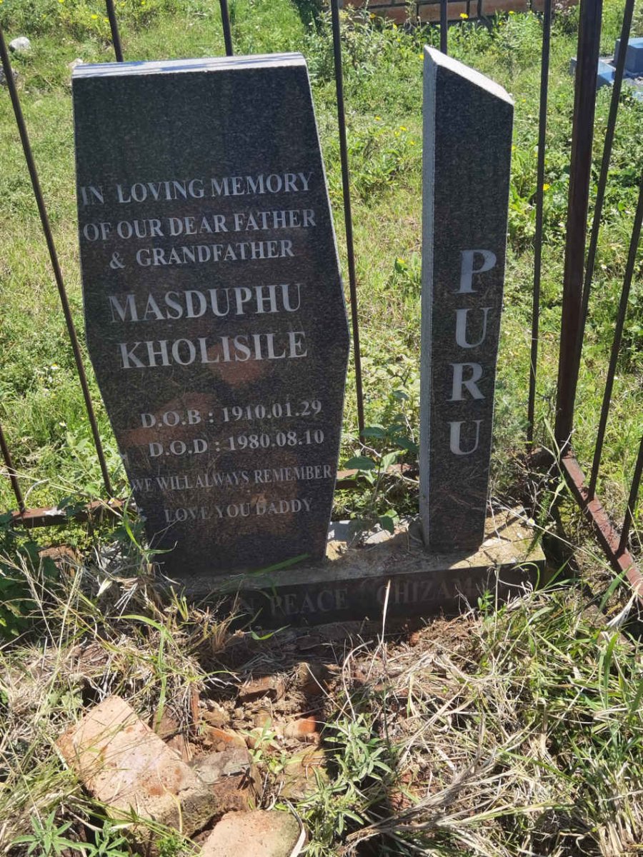 PURU Masduphu Kholisile 1910-1980