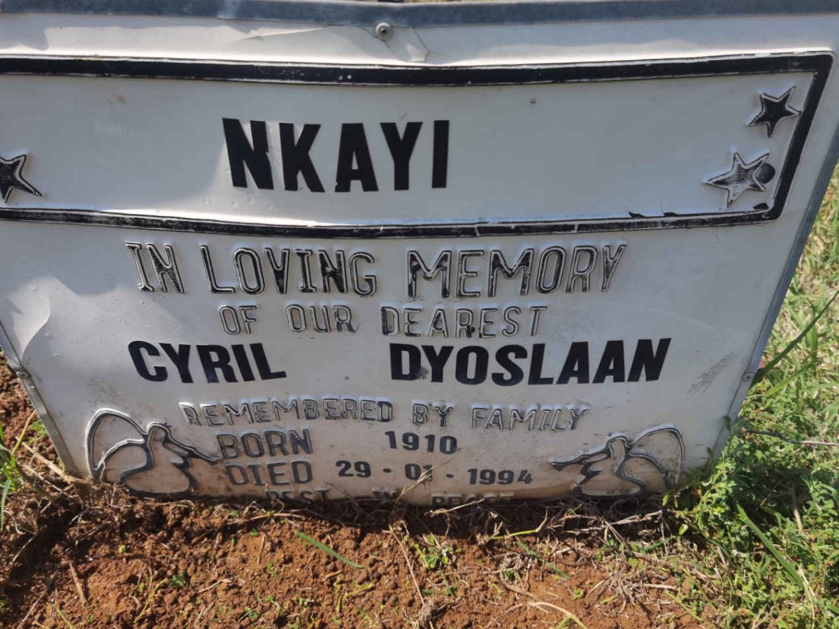 NKAYI Cyril Dyoslaan 1910-1994