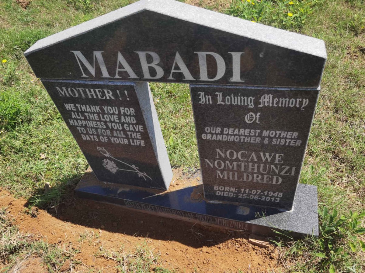 MABADI Nocawe Nomthunzi Mildred 1948-2013