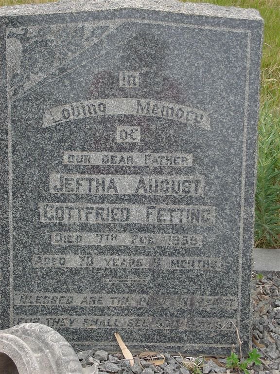 FETTING Jefta August Gottfried -1959 
