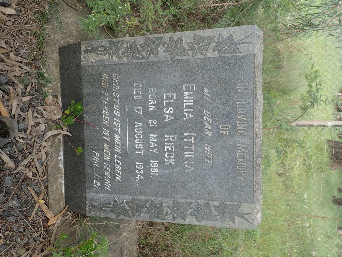 RIECK Emilia Ittilia Elsa 1881-1934