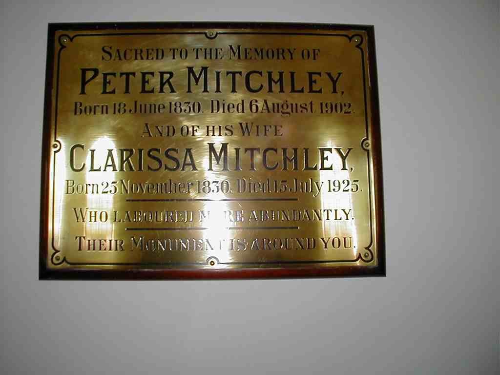 MITCHLEY Peter 1830-1902 &amp; Clarissa REIKEN 1830-1925