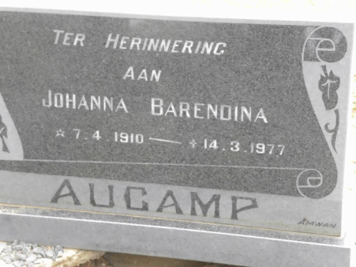 AUCAMP Johanna Barendina 1910-1977