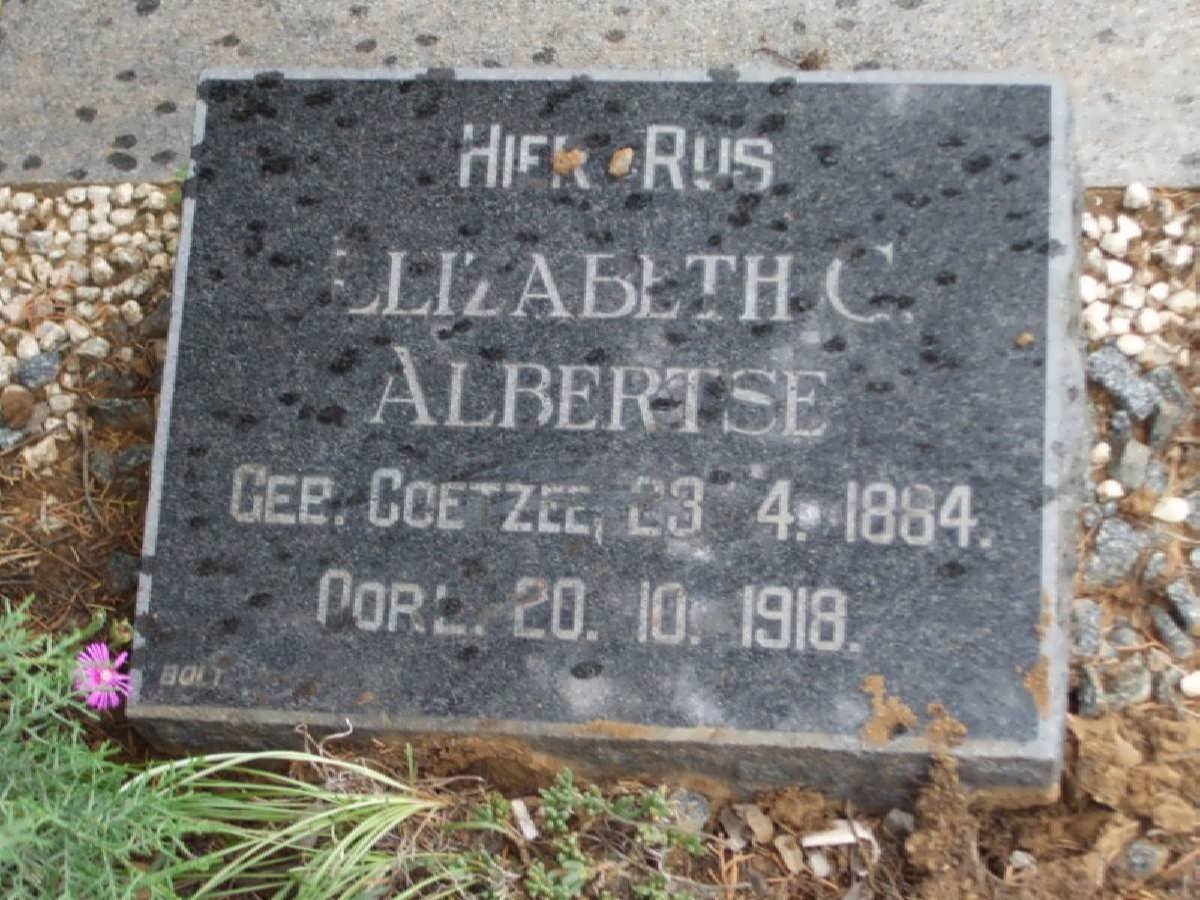 ALBERTSE Elizabeth C. nee COETZEE 1884-1918