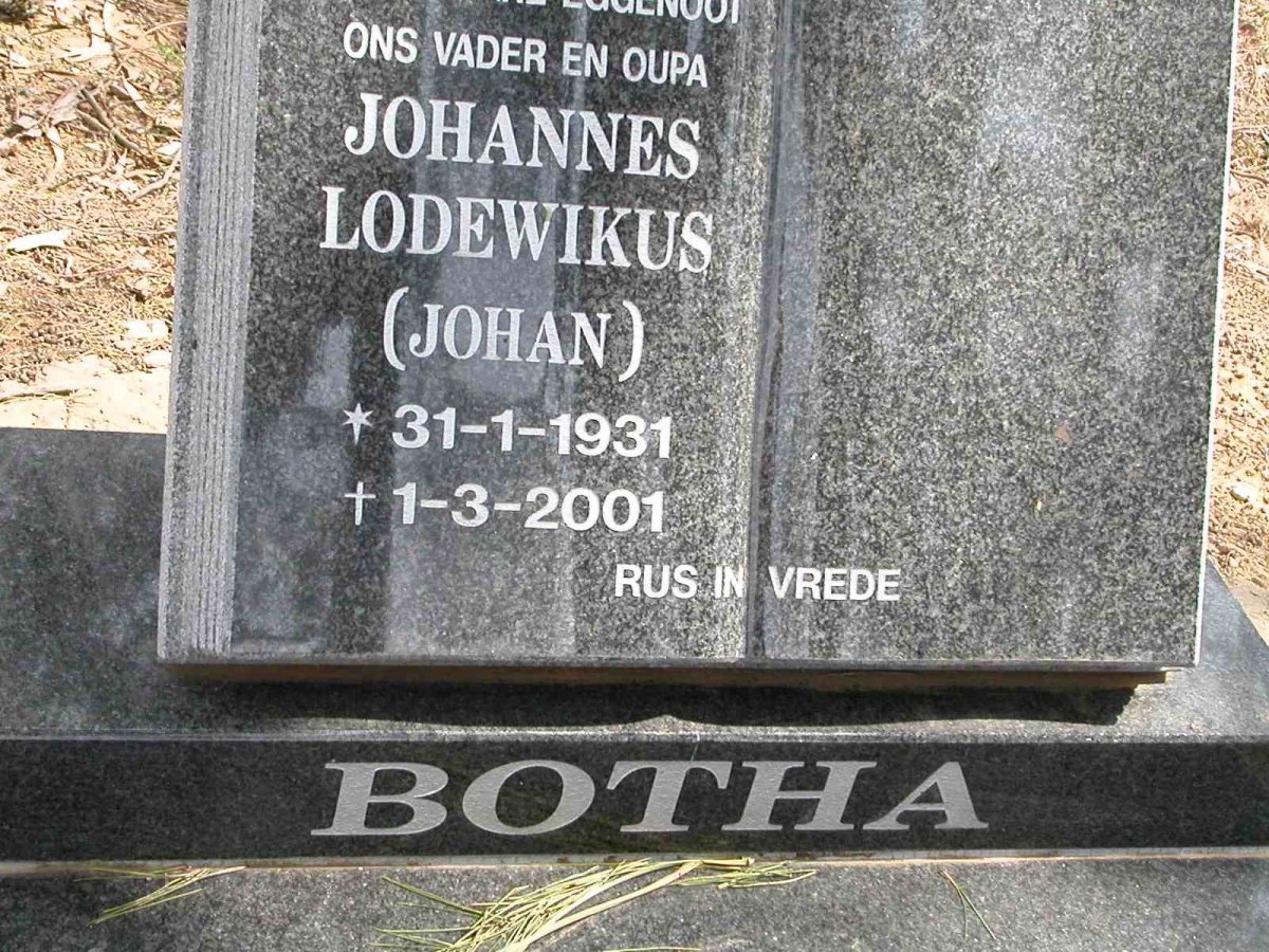 BOTHA Johannes Lodewikus 1931-2001