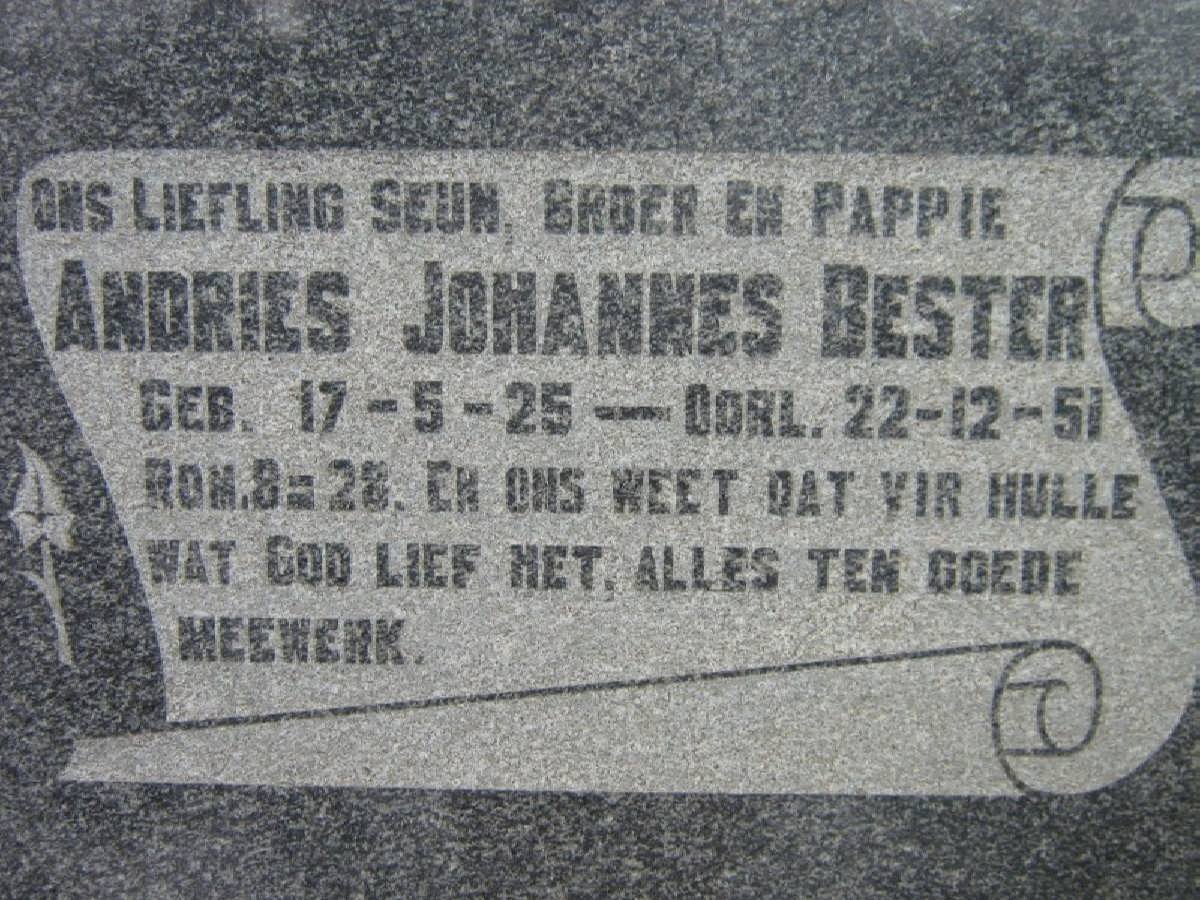 BESTER Andries Johannes 1925-1951