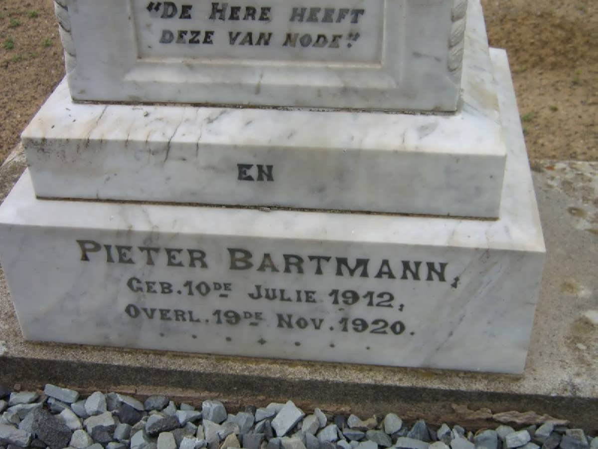 BARTMANN Theophilus 1914-1915 :: BARTMANN Pieter 1912-1920
