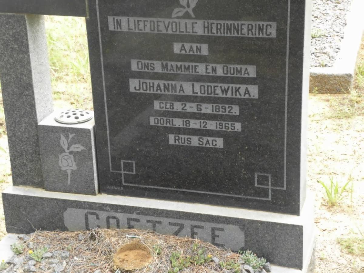 COETZEE Johanna Lodewika 1892-1965
