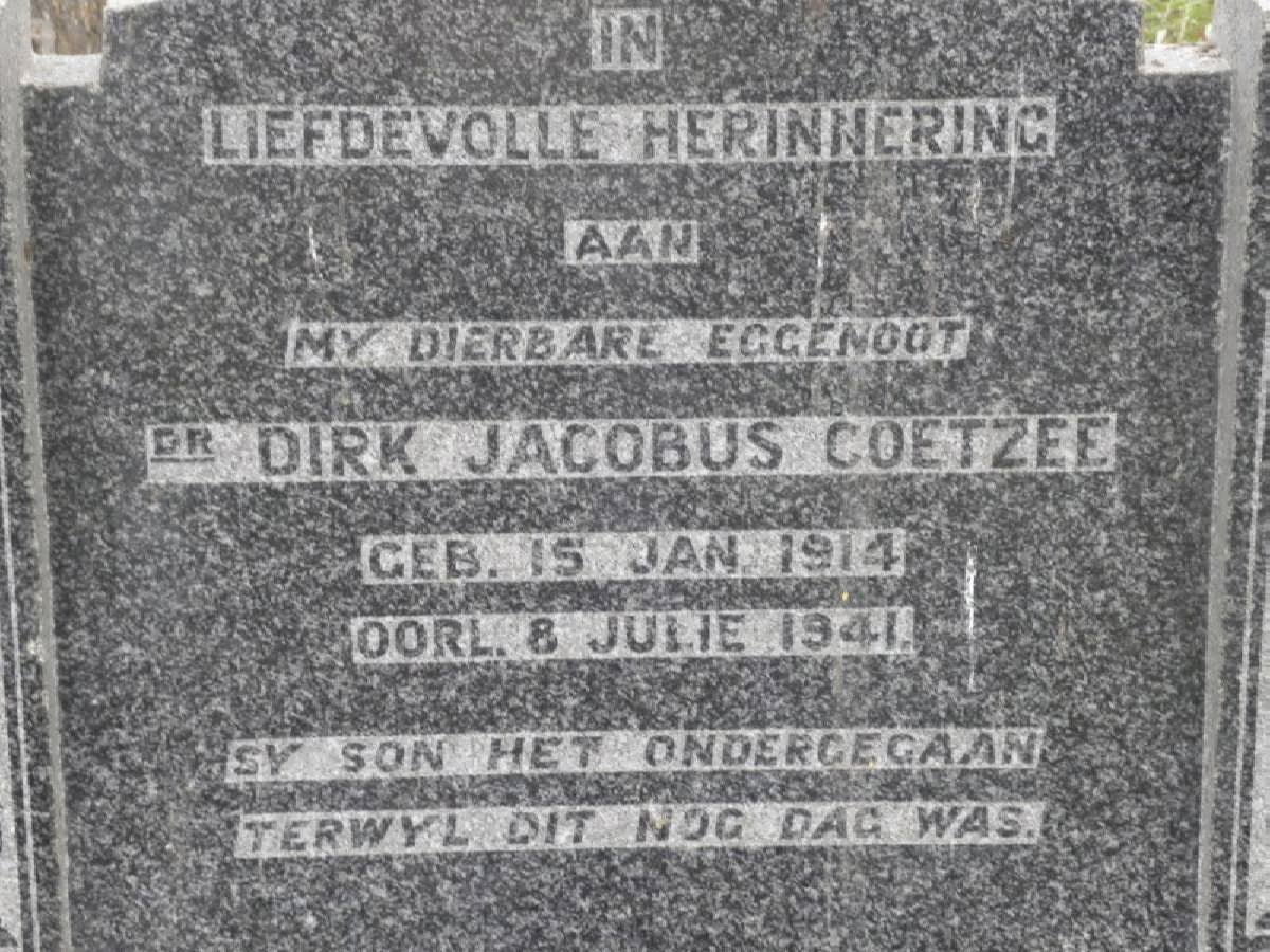 COETZEE Dirk Jacobus 1914-1941