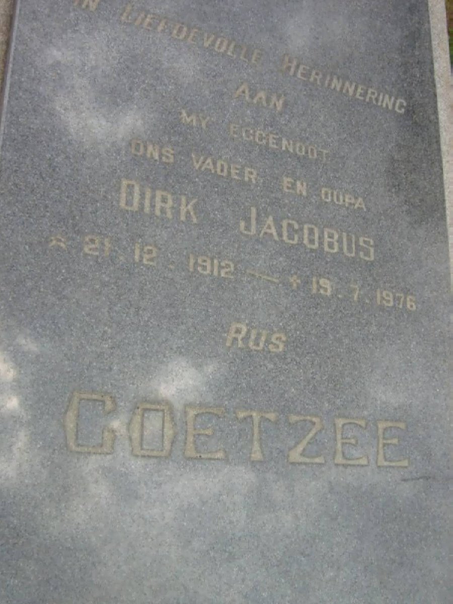 COETZEE Dirk Jacobus 1912-1976