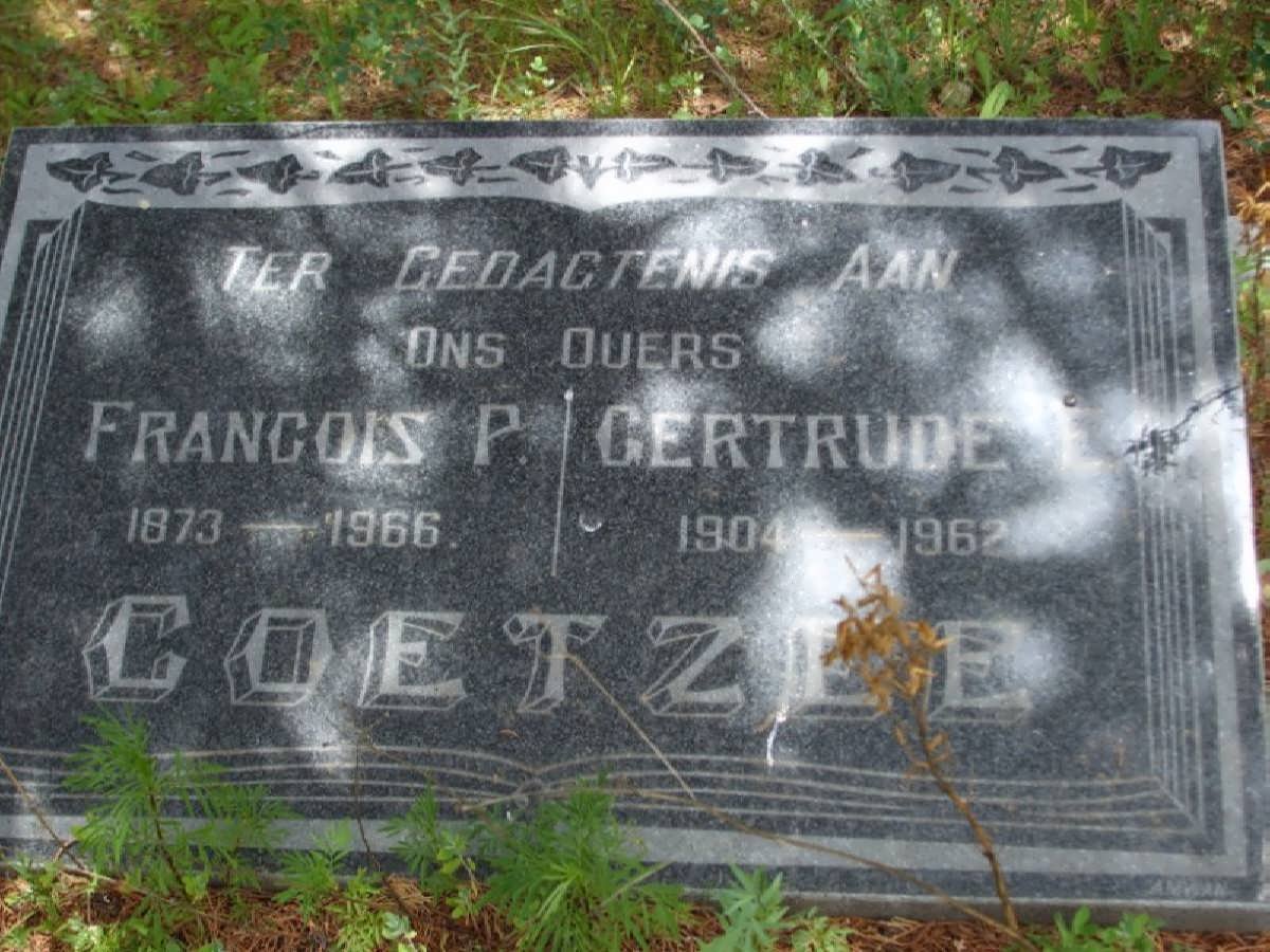 COETZEE Francois P. 1873-1966 &amp; Gertrude 1904-1962
