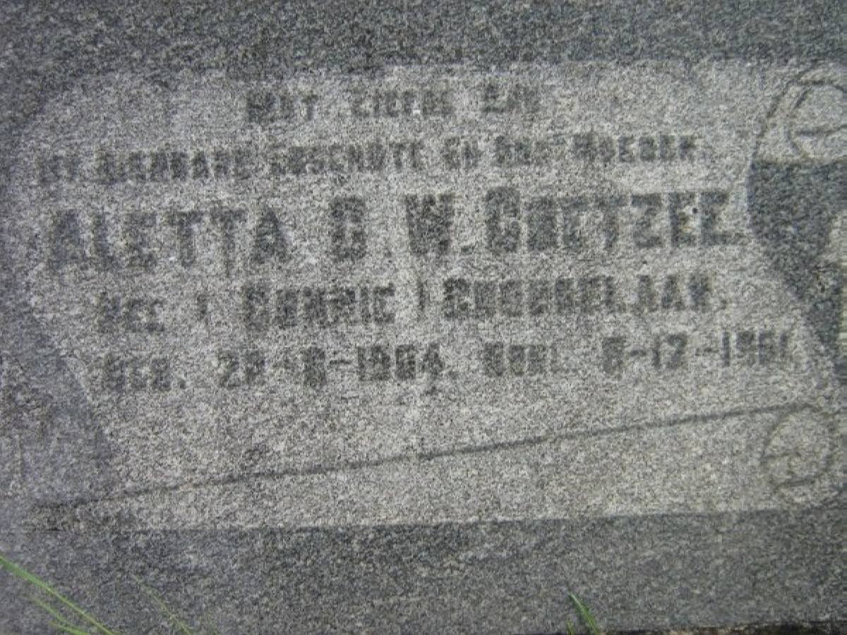 COETZEE Aletta G.W. nee GROBBELAAR 1904-1951