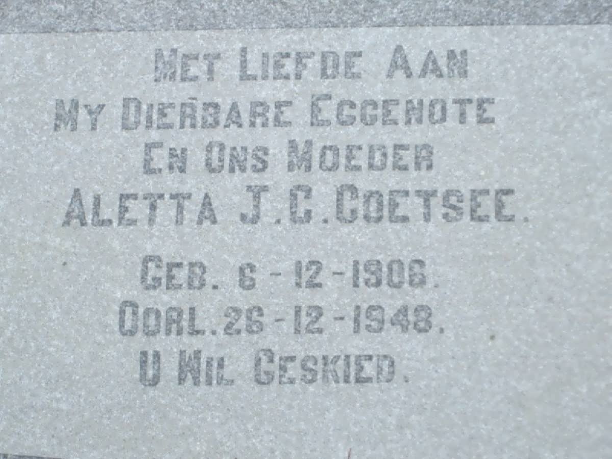 COETSEE Aletta J.C. 1906-1948