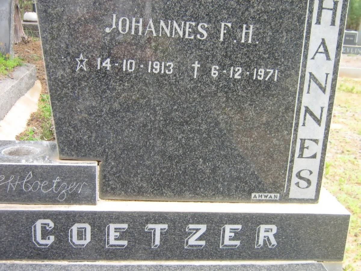 COETZER Johannes F.H. 1913-1971