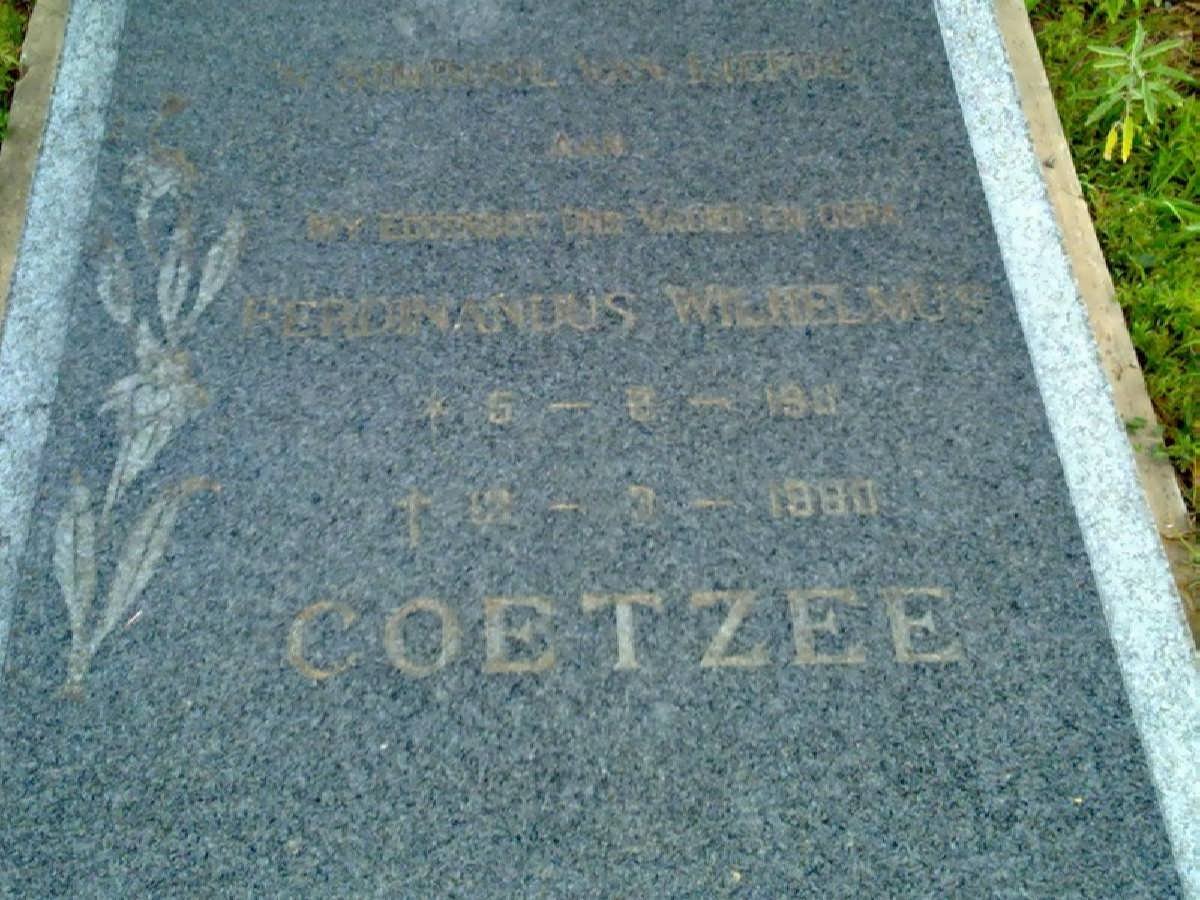 COETZEE Ferdinandus Wilhelmus 1911-1980
