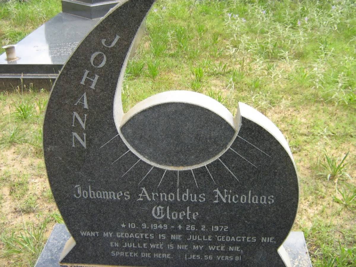 CLOETE Johannes Arnoldus Nicolaas 1949-1972