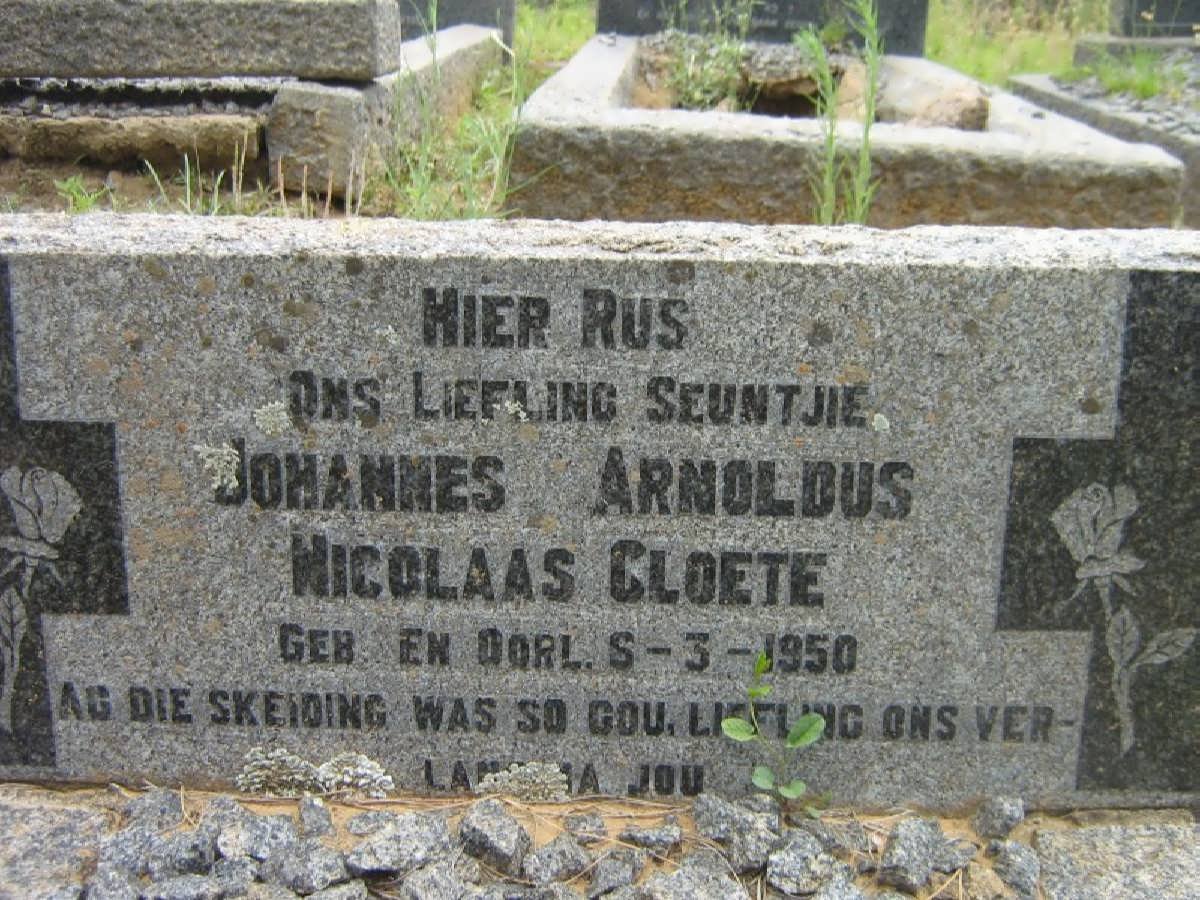 CLOETE Johannes Arnoldus Nicolaas 1950-1950
