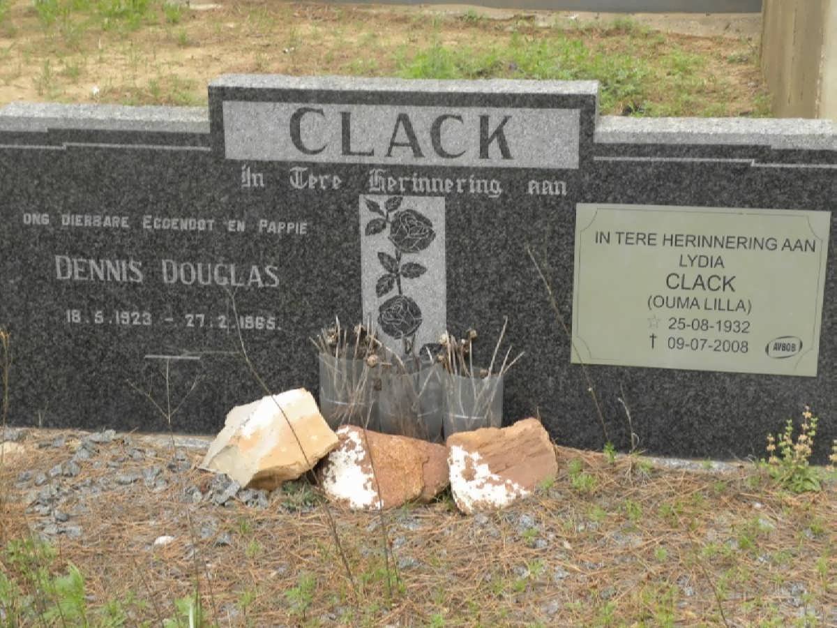 CLACK Dennis Douglas 1923-1965 &amp; Lydia 1932-2008