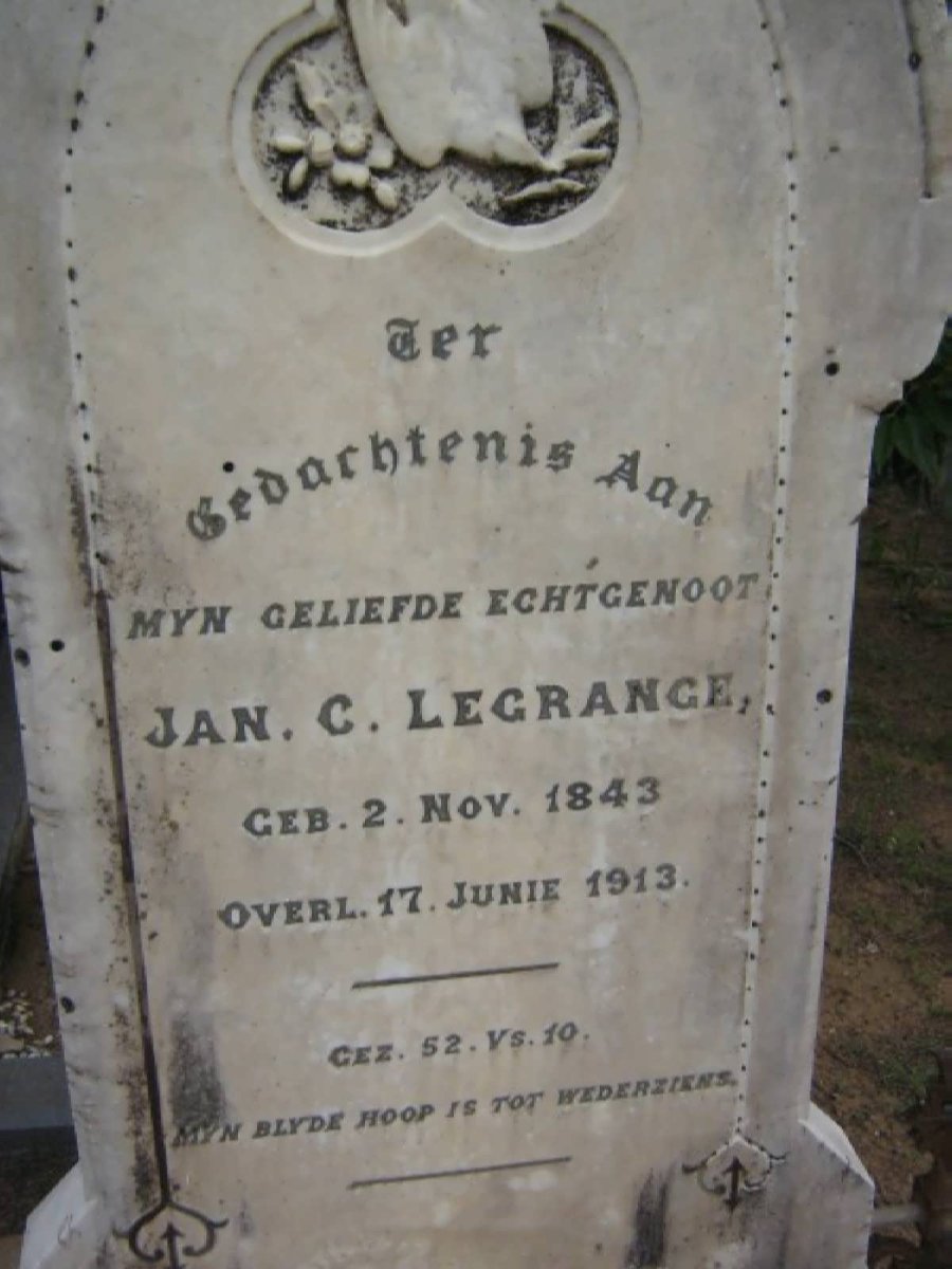 GRANGE Jan C., le 1843-1913