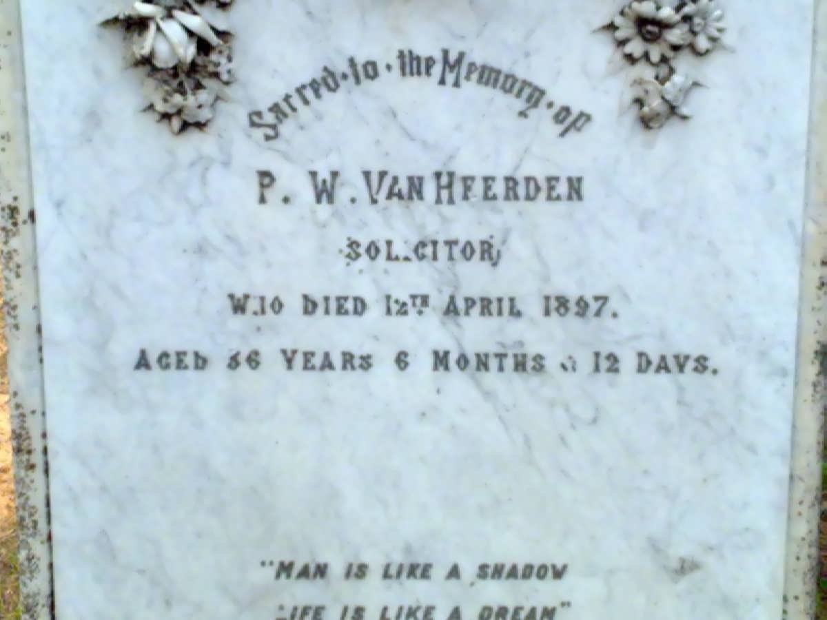 HEERDEN P.W., van -1897