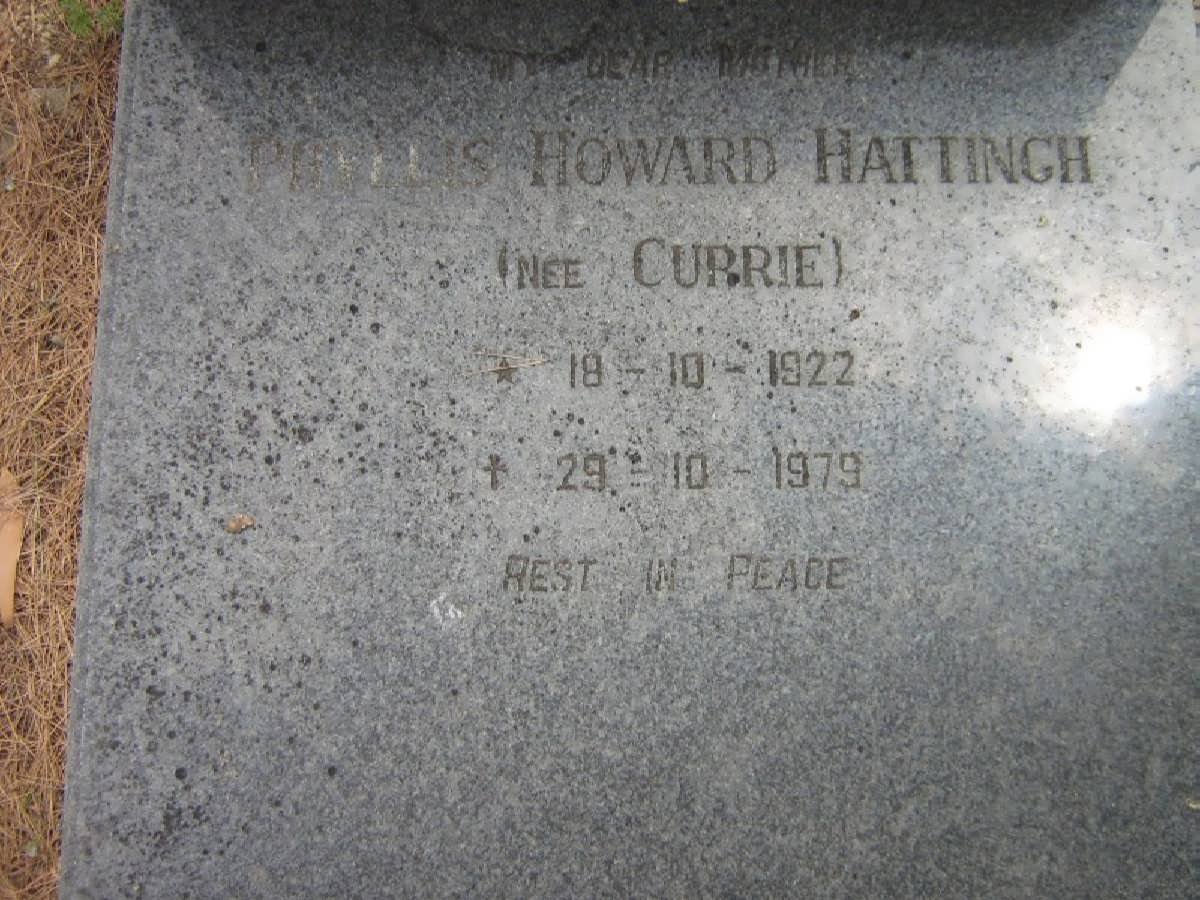 HATTINGH Phyllis Howard nee CURRIE 1922-1979