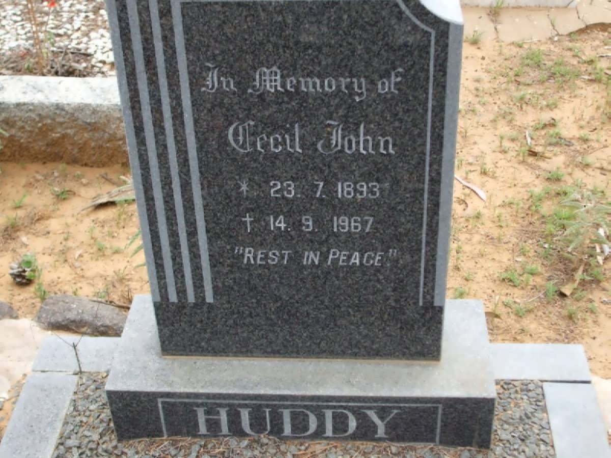 HUDDY Cecil John 1893-1967