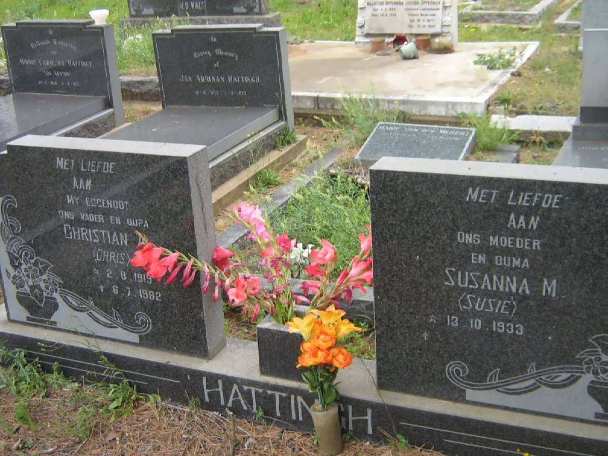 HATTINGH Christiaan 1919-1982 &amp; Susanna M. 1933-