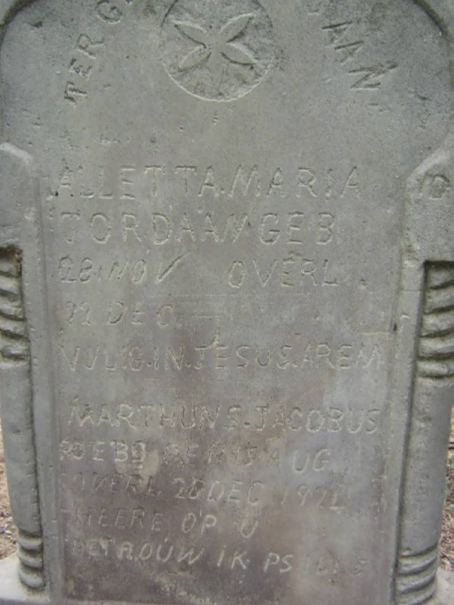 JORDAAN Marthuns Jacobus 1924-1924 :: JORDAAN Alletta Maria 1924-1924