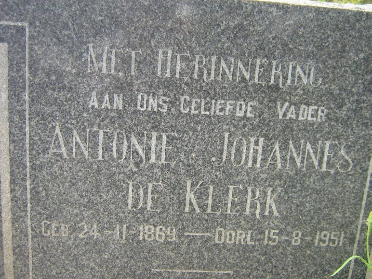 KLERK Antonie Johannes, de 1869-1951