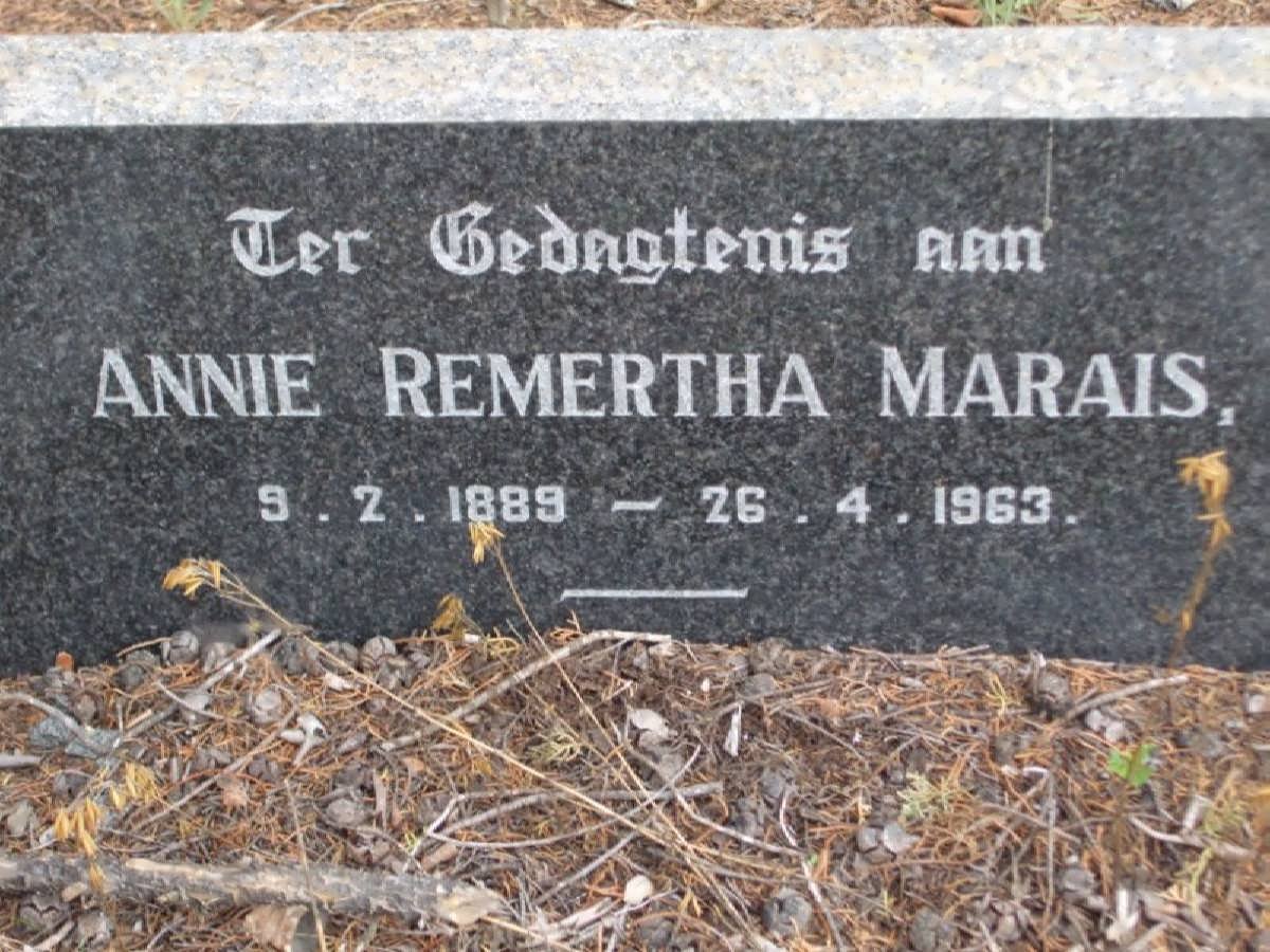 MARAIS Annie Remertha 1889-1963