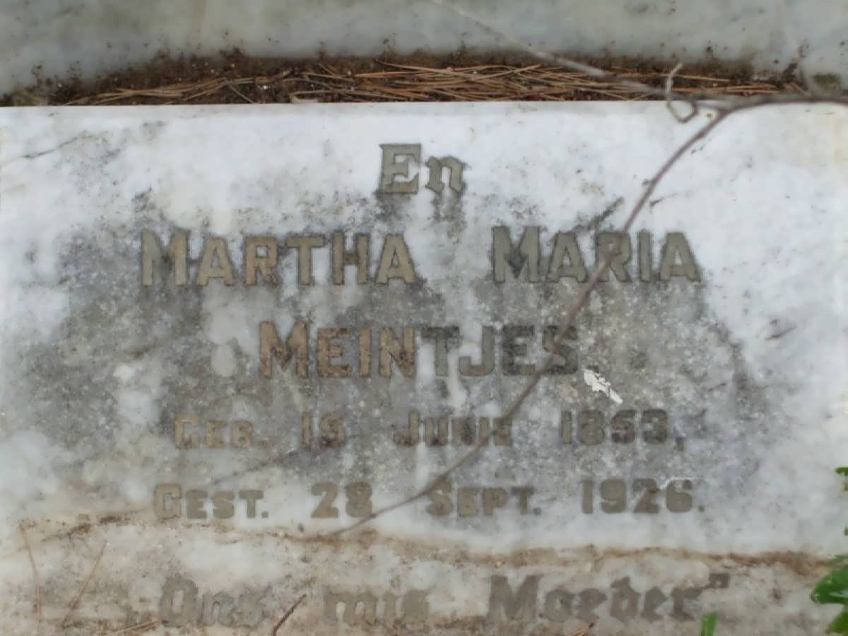 MEINTJES Martha Maria 1853-1926