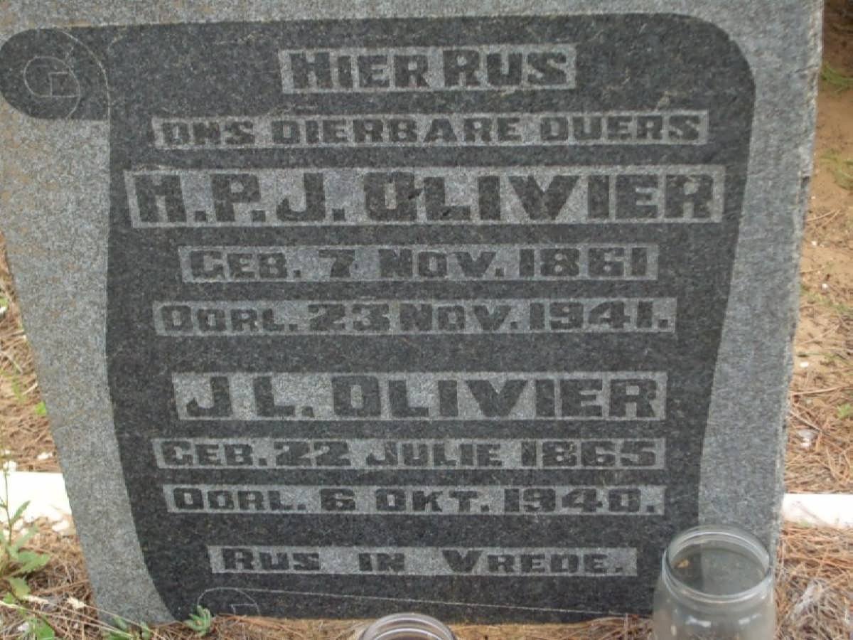 OLIVIER H.P.J. 1861-1941 &amp; J.L. 1865-1940