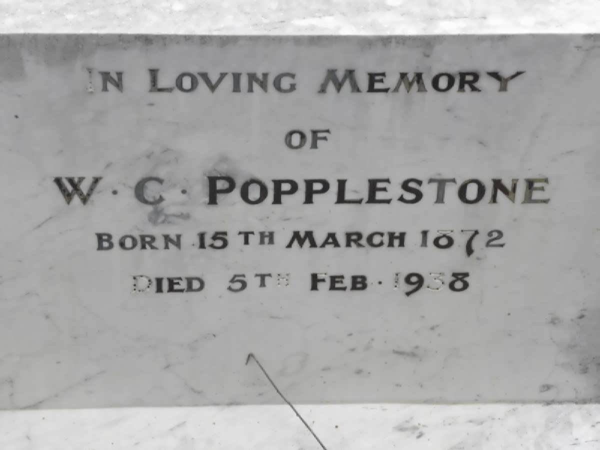 POPPLESTONE W.C. 1872-1938