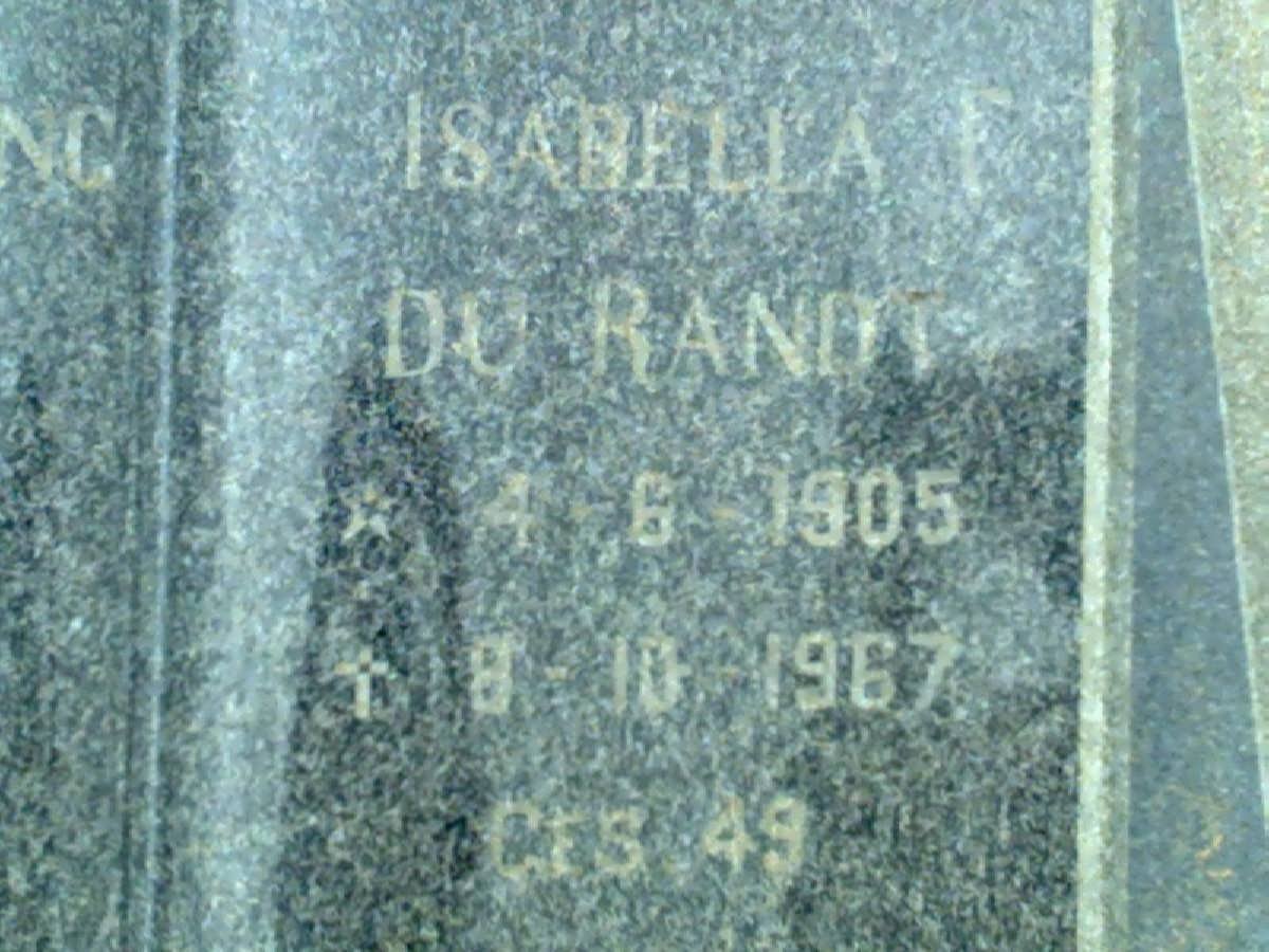 RANDT Isabella F. du 1905-1967