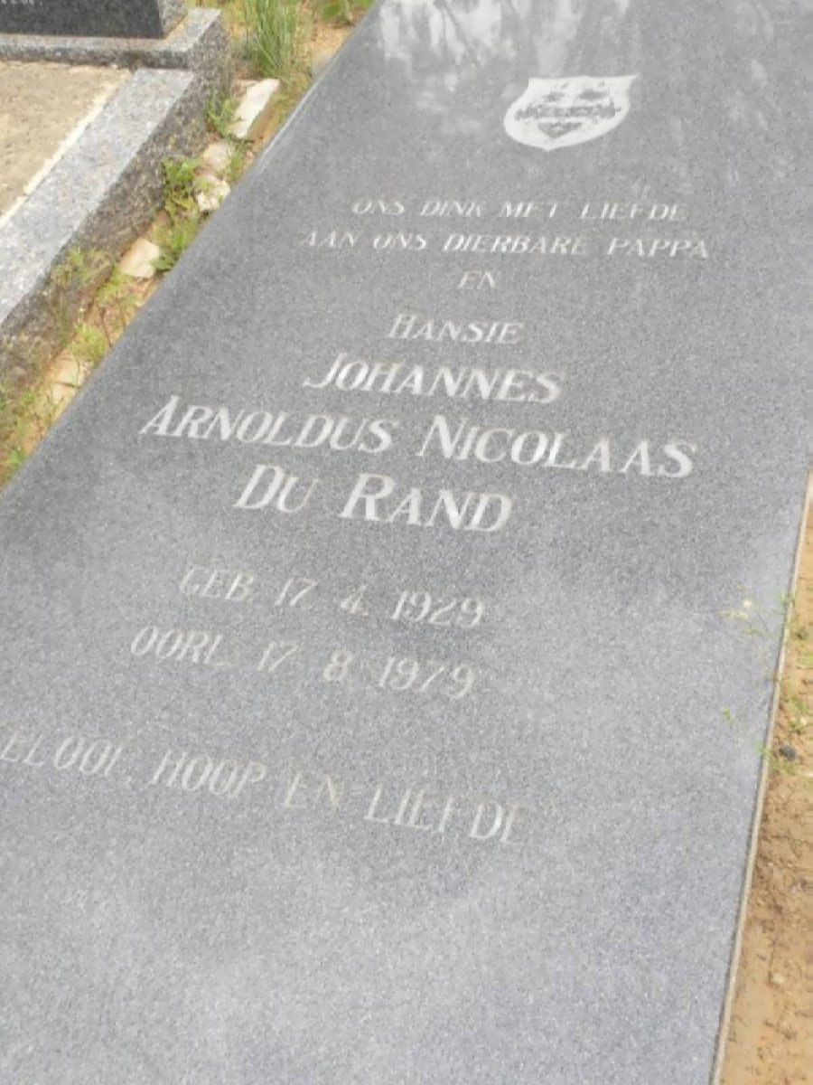 RAND  Johannes Arnoldus Nicolaas, du 1929-1979