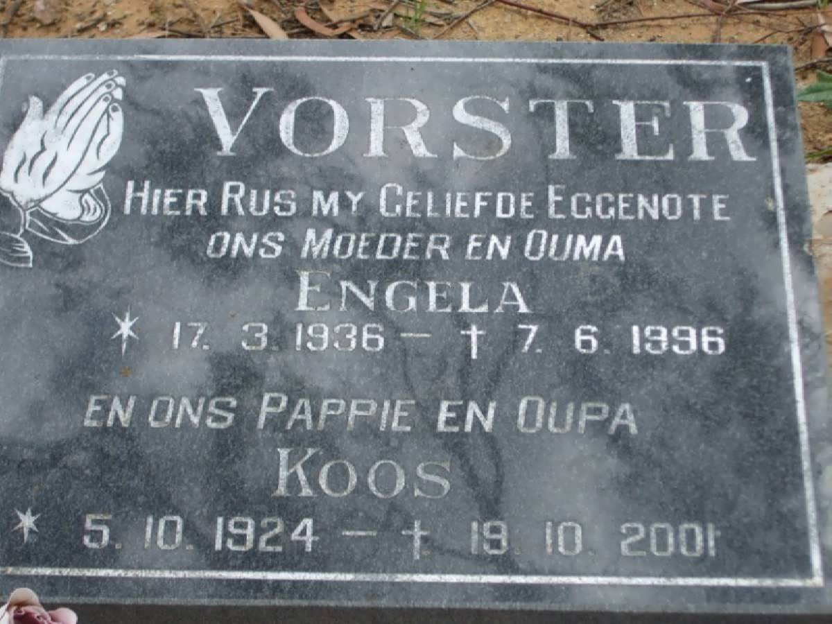 VORSTER Koos 1924-2001 &amp; Engela 1936-1996