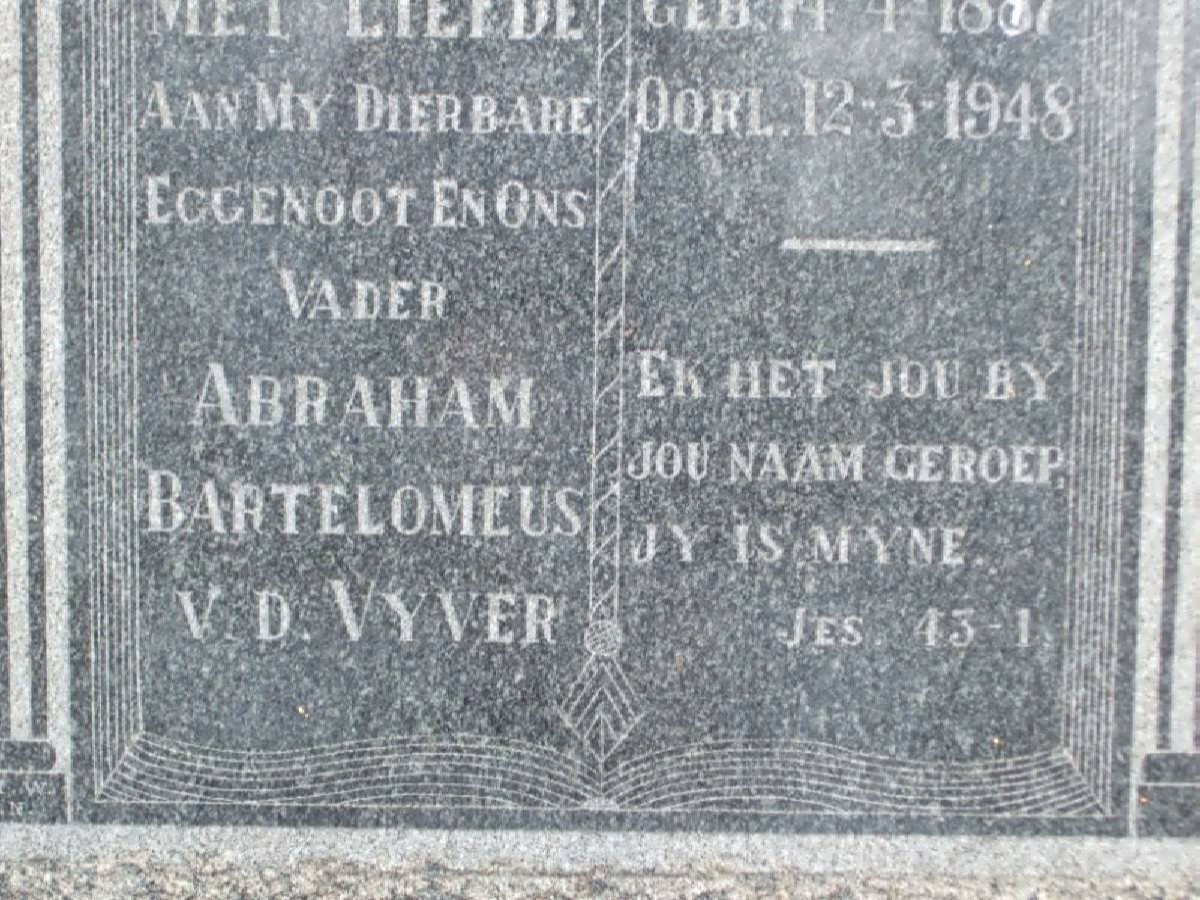 VYVER Abraham Bartelomeus, v.d. -1948
