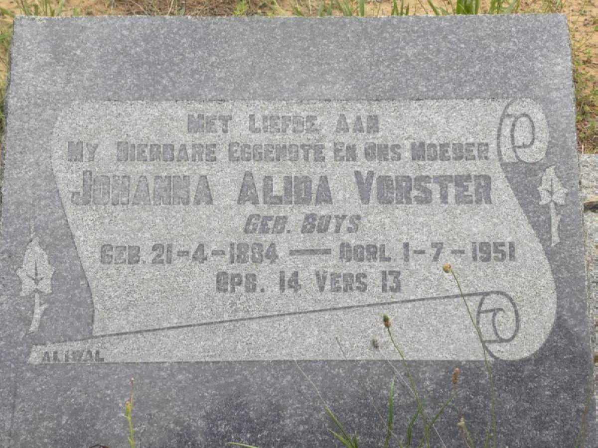 VORSTER Johanna Alida nee BUYS 1884-1951