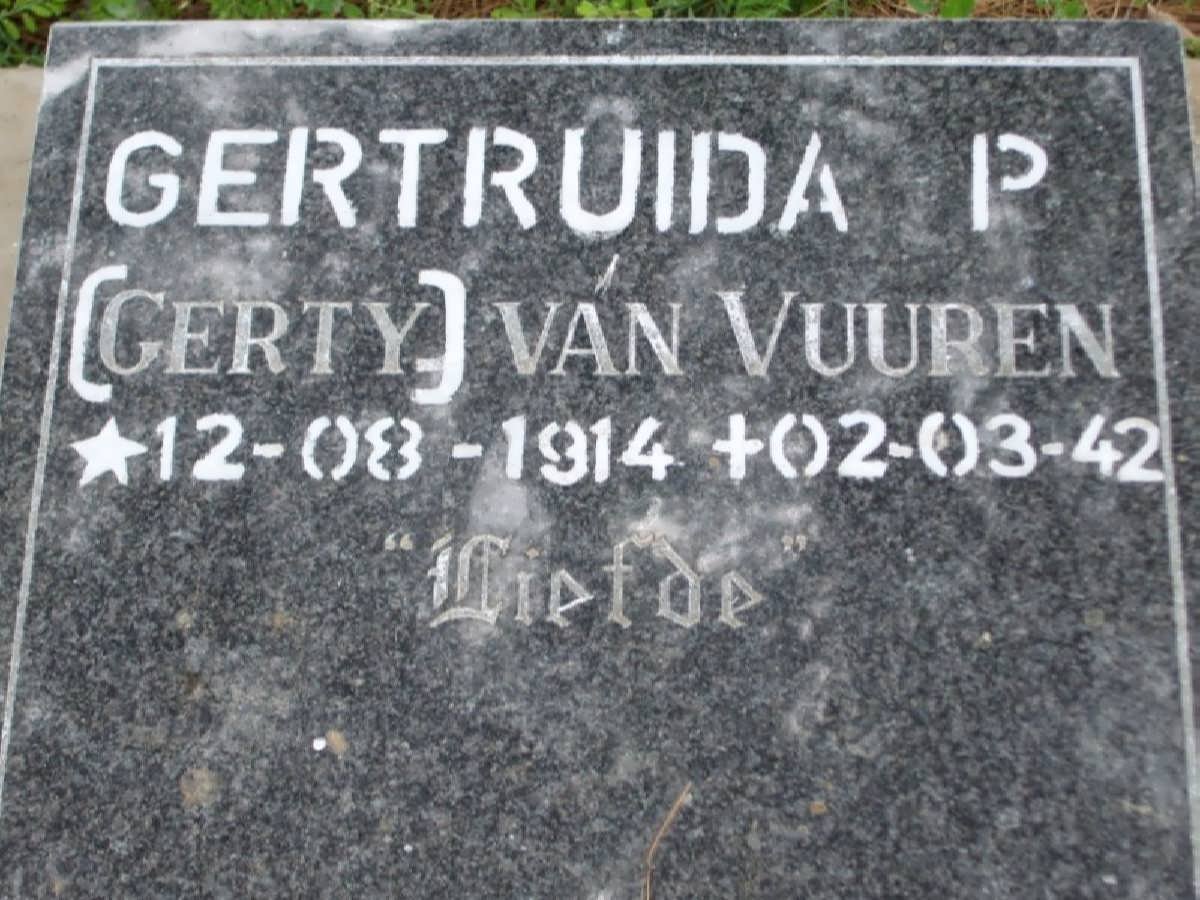 VUUREN Gertruida P., van 1914-1942