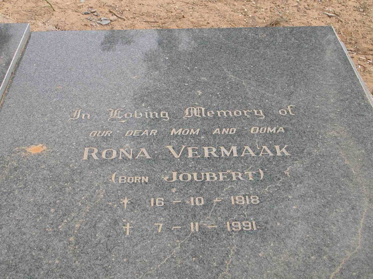 VERMAAK Rona nee JOUBERT 1918-1991