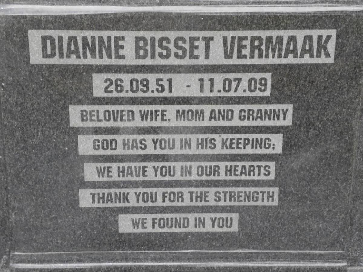 VERMAAK Dianne Bisset 1951-2009