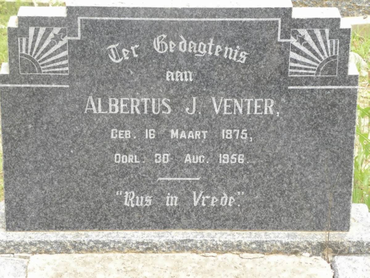 VENTER Albertus J. 1875-1956