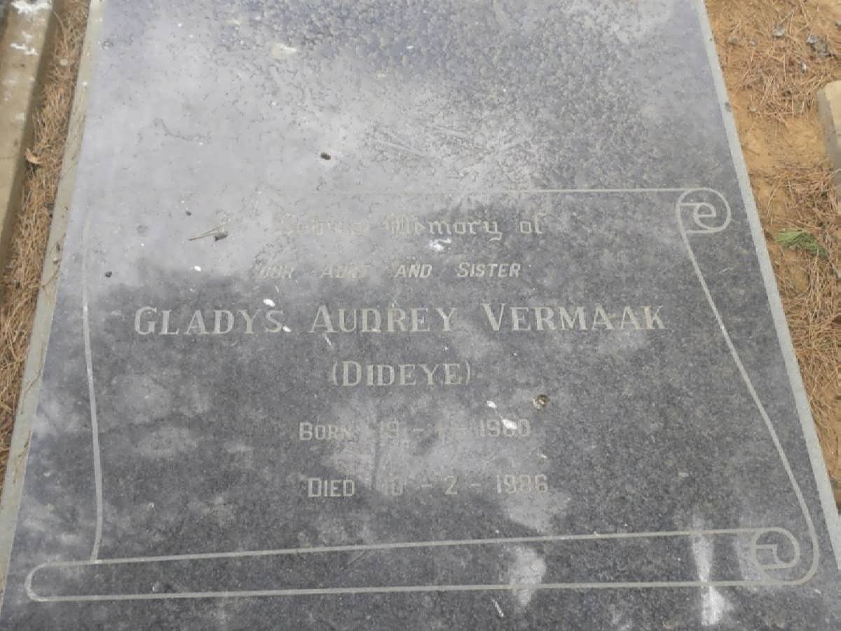 VERMAAK Gladys Audrey 1900-1986