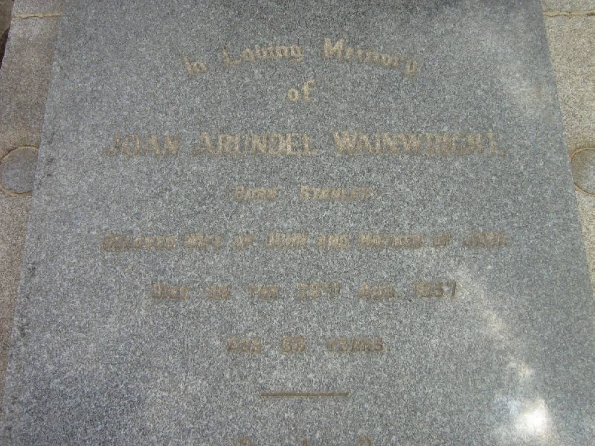 WAINWRIGHT Joan Arundel nee STANLEY -1957