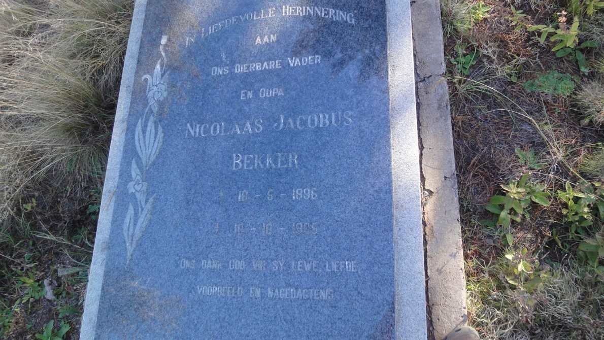 BEKKER Nicolaas Jacobus 1896-1965